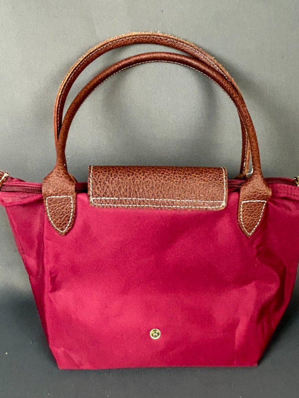Longchamp le Pliage Small Red Nylon Shoulder Tote Bag - Picture 9 of 14